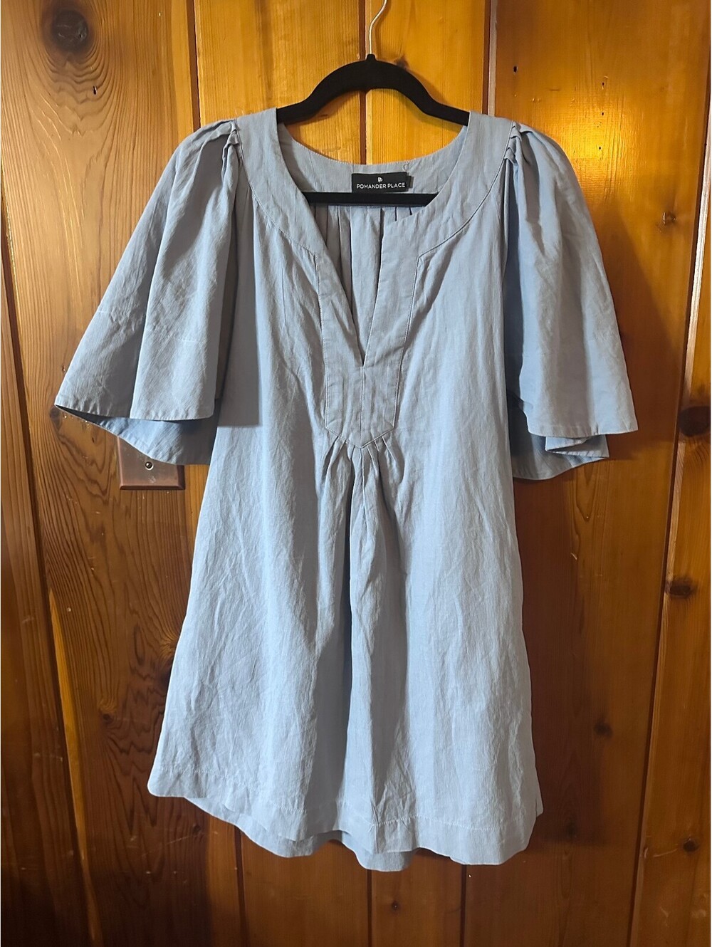 Tuckernuck Pomander Place Blue Finley Flutter Sleeve Dress Size S